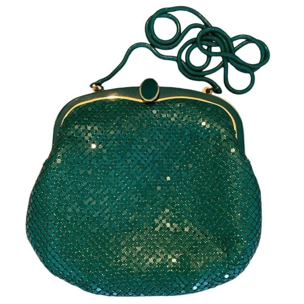 Vintage Emerald Green Aluminum Mesh Purse